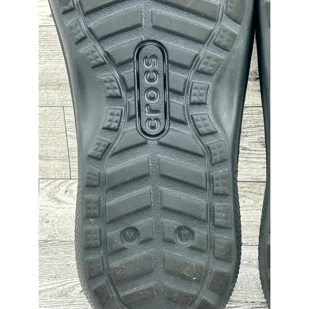 Crocs Mellow Recovery Slides Mens Size 11 Black Slip‎ On Comfort Sandals 208392